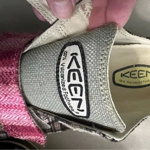 🌲 KEEN Coronado II Mary Jane Plaid Sneakers Pink Brown Canvas Size 10 Comfort - Picture 8 of 11